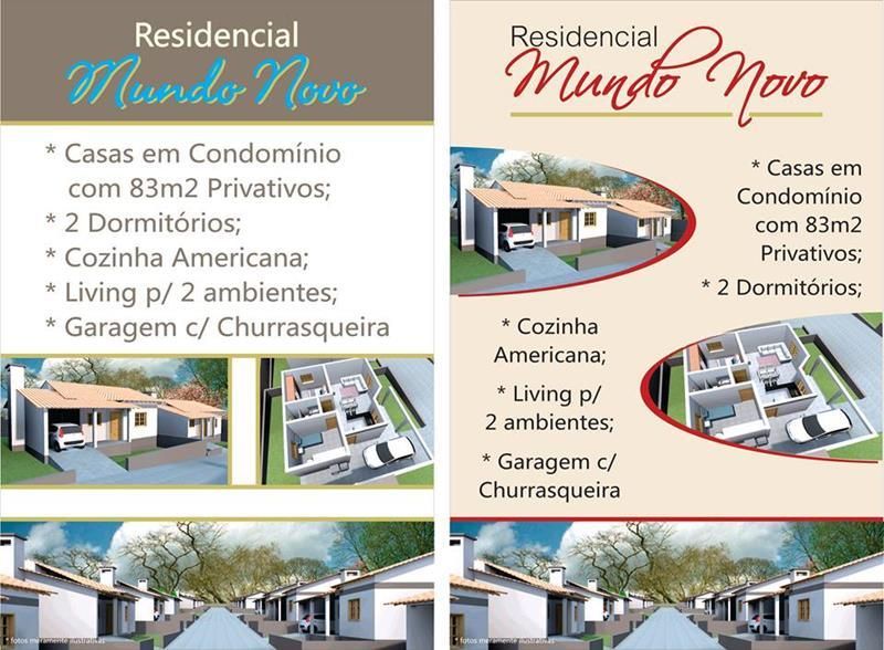 Casa com 2 quartos, 1 banheiro e 84m² à venda no bairro Mundo Novo, Taquara