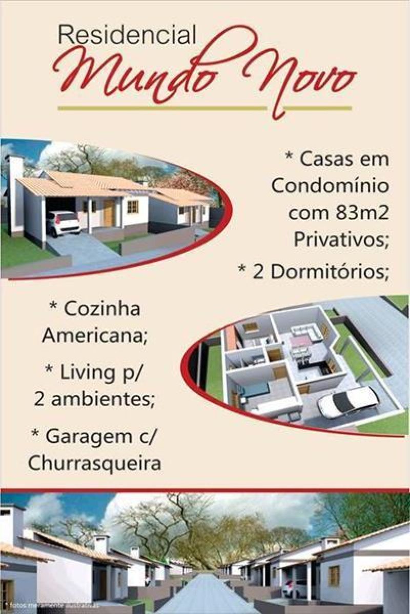 Casa com 2 quartos, 1 banheiro e 84m² à venda no bairro Mundo Novo, Taquara