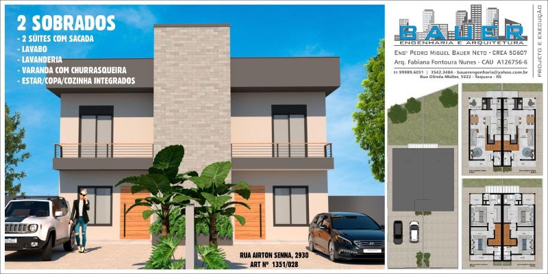 Sobrado com 4 banheiros e 116m² à venda no bairro Nossa Senhora de Fatima, Taquara