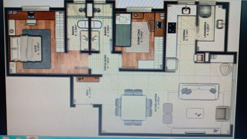 Apartamento com 1 quarto, 2 banheiros e 88m² à venda no bairro Centro, Taquara
