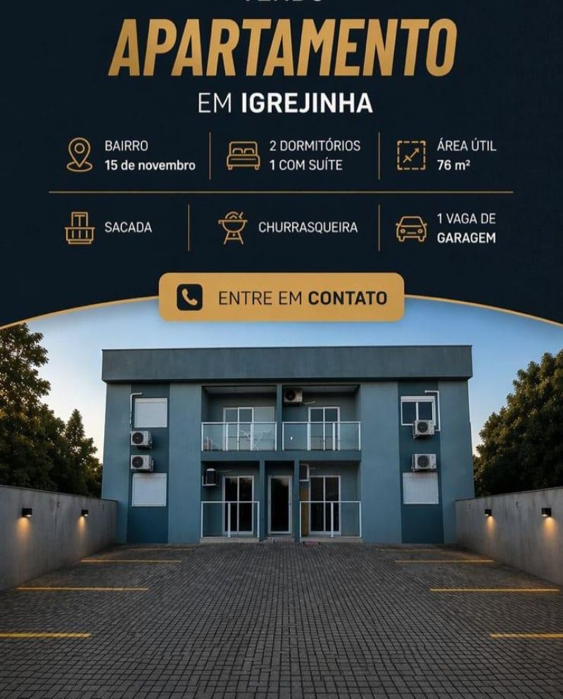 Apartamento com 1 quarto, 1 banheiro e 69m² à venda no bairro Centro, Igrejinha