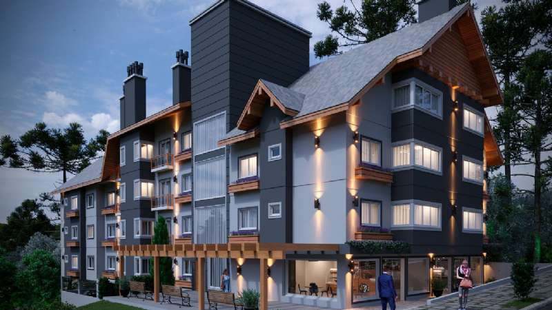 Apartamento com 1 quarto, 2 banheiros e 39m² à venda no bairro Centro, Gramado