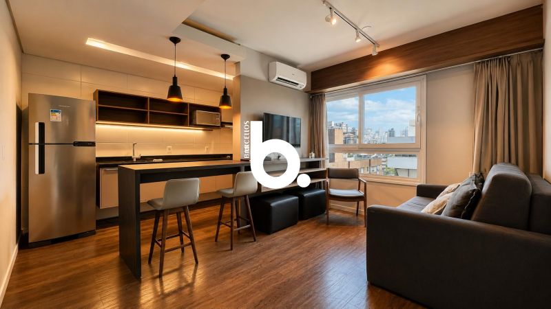 Studio mobiliado de 37 m² com vaga, em frente ao Parcão | Moinhos Park