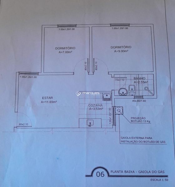 Apartamento com 2 quartos, 1 banheiro e 42m² à venda no bairro Fragata, Pelotas