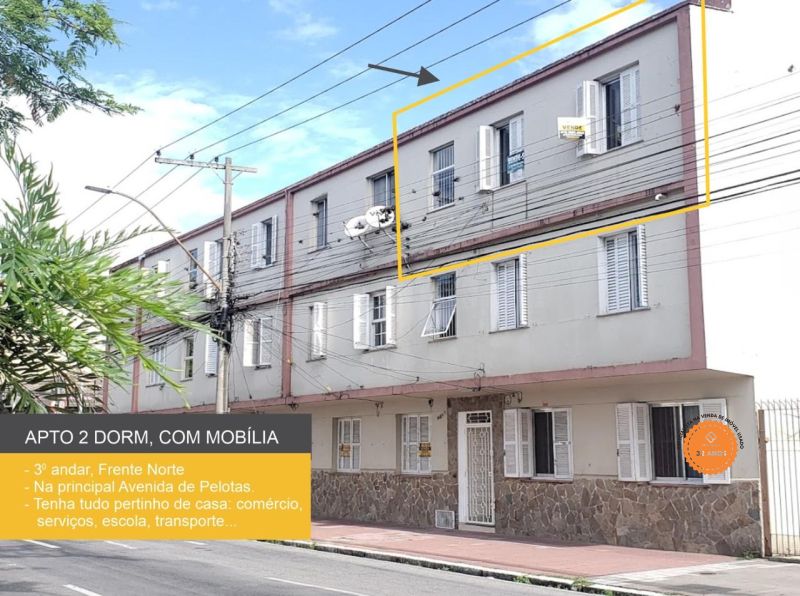 Apartamento com 2 quartos, 1 banheiro e 50m² à venda no bairro Centro, Pelotas