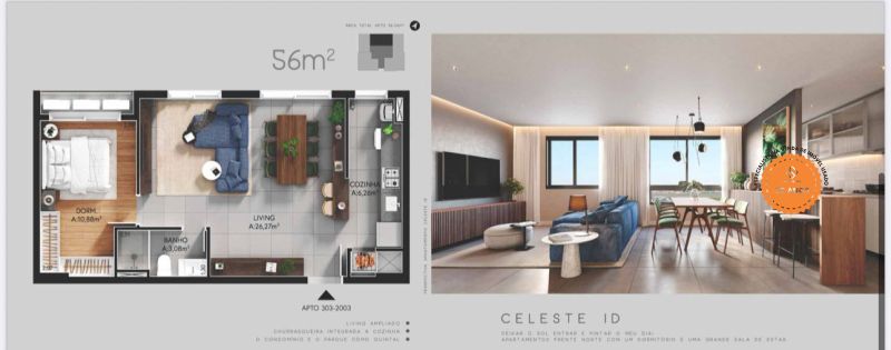 Apartamento com 2 quartos, 1 banheiro e 56m² à venda no bairro São Gonçalo, Pelotas