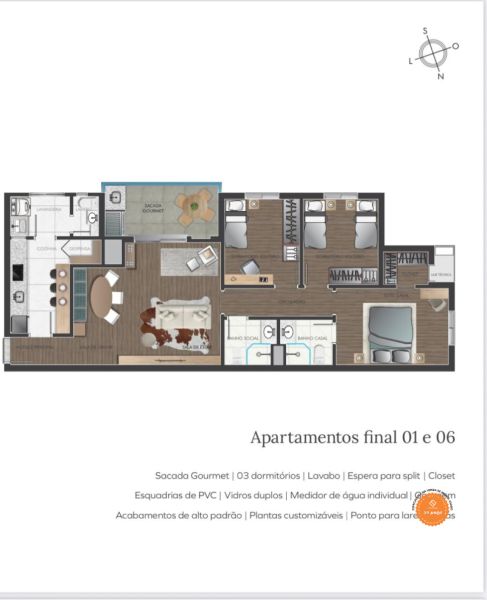 Apartamento com 3 quartos, 1 banheiro e 132m² à venda no bairro Centro, Pelotas