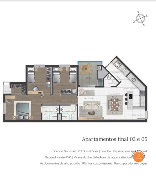 Apartamento com 3 quartos, 1 banheiro e 124m² à venda no bairro Centro, Pelotas